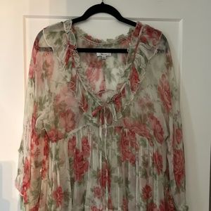 Jade by Johnny Was Silk Chiffon Blouse